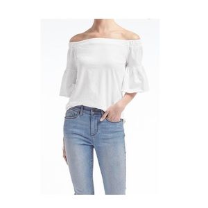 Banana Republic off-shoulder flutter sleeve top